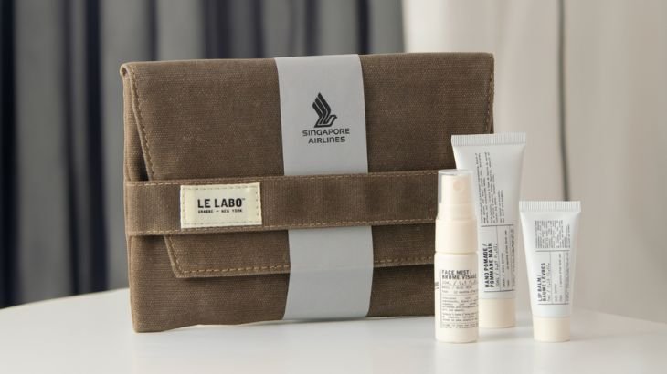 amenitas kit Singapore Airlines featuring Le Labo.